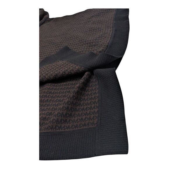 Michael Kors Logo Jacquard Hooded Poncho Sweater Shawl L/XL‎ - Picture 4 of 8